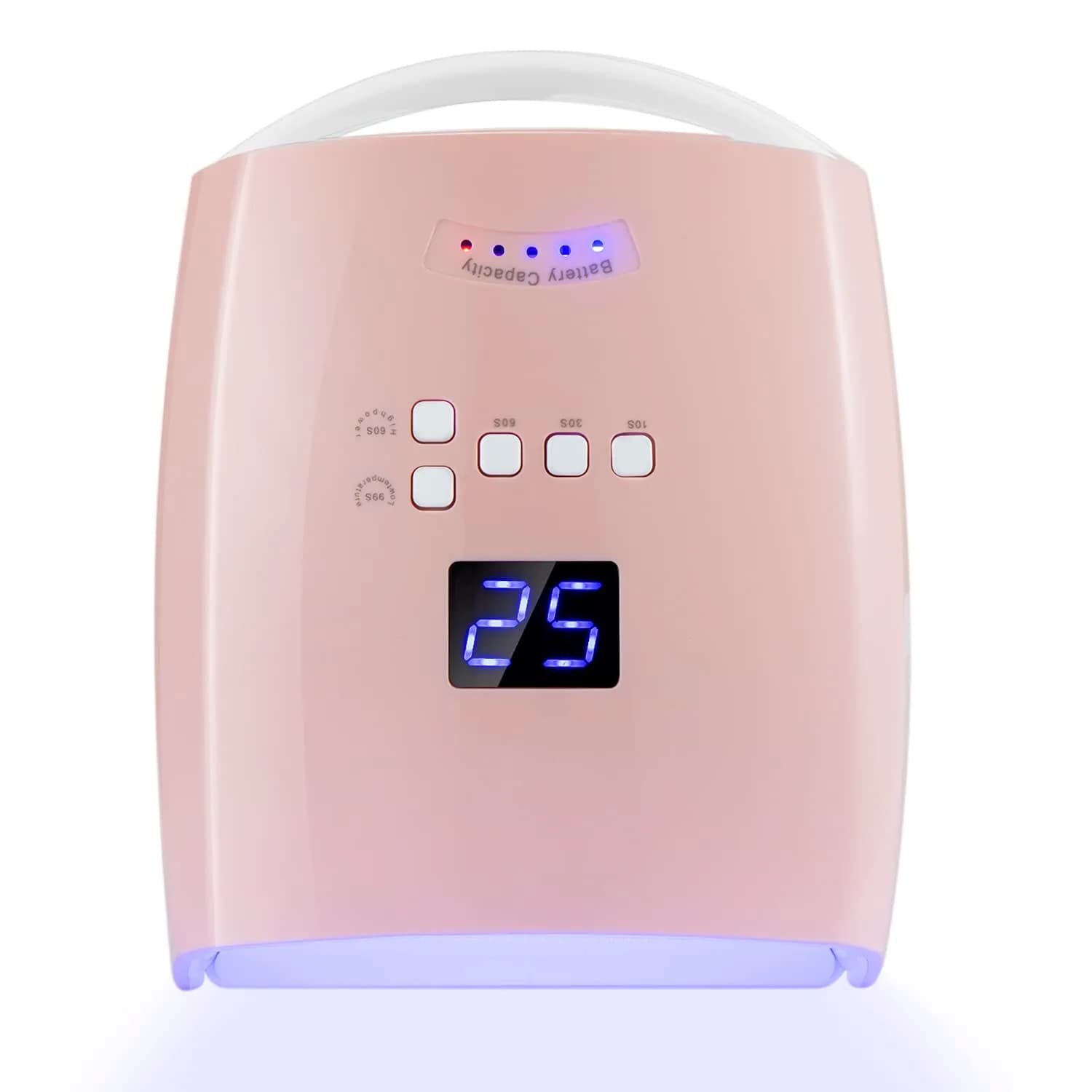 Ayshone 48W Rechargeable UV LED Nail Lamp Pink | Cordless Gel Nail Art Lights for Home & Salon — Pink