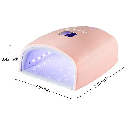 Ayshone 48W Rechargeable UV LED Nail Lamp Pink | Cordless Gel Nail Art Lights for Home & Salon thumbnail 7