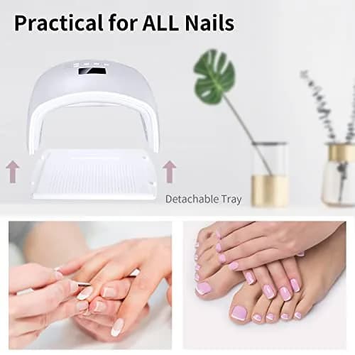 Ayshone 48W Rechargeable UV LED Nail Lamp White | Cures All Gel Polish Types thumbnail 5