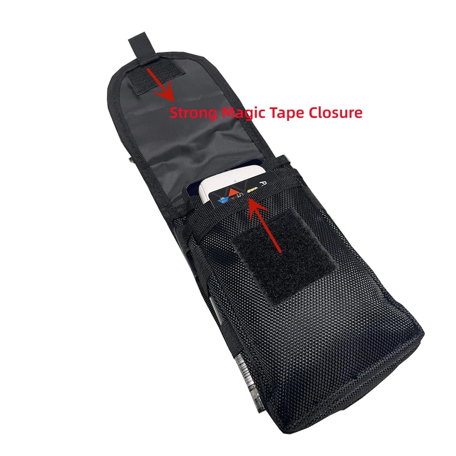 Senvitate Dual Cell Phone Pouch Holster for Men Belt | Black Oxford Nylon, 2-Pack - view 6