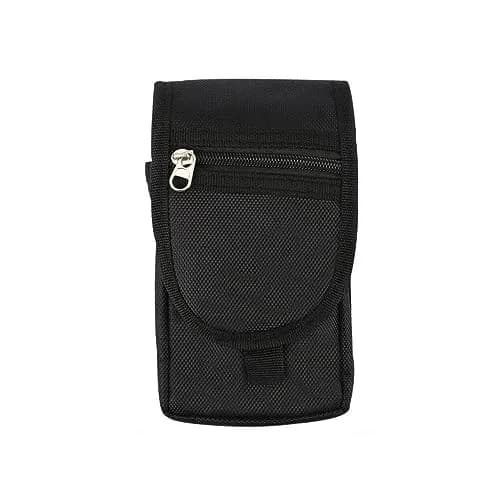 Senvitate Dual Cell Phone Pouch Holster for Men Belt | Black Oxford Nylon, 2-Pack thumbnail 7