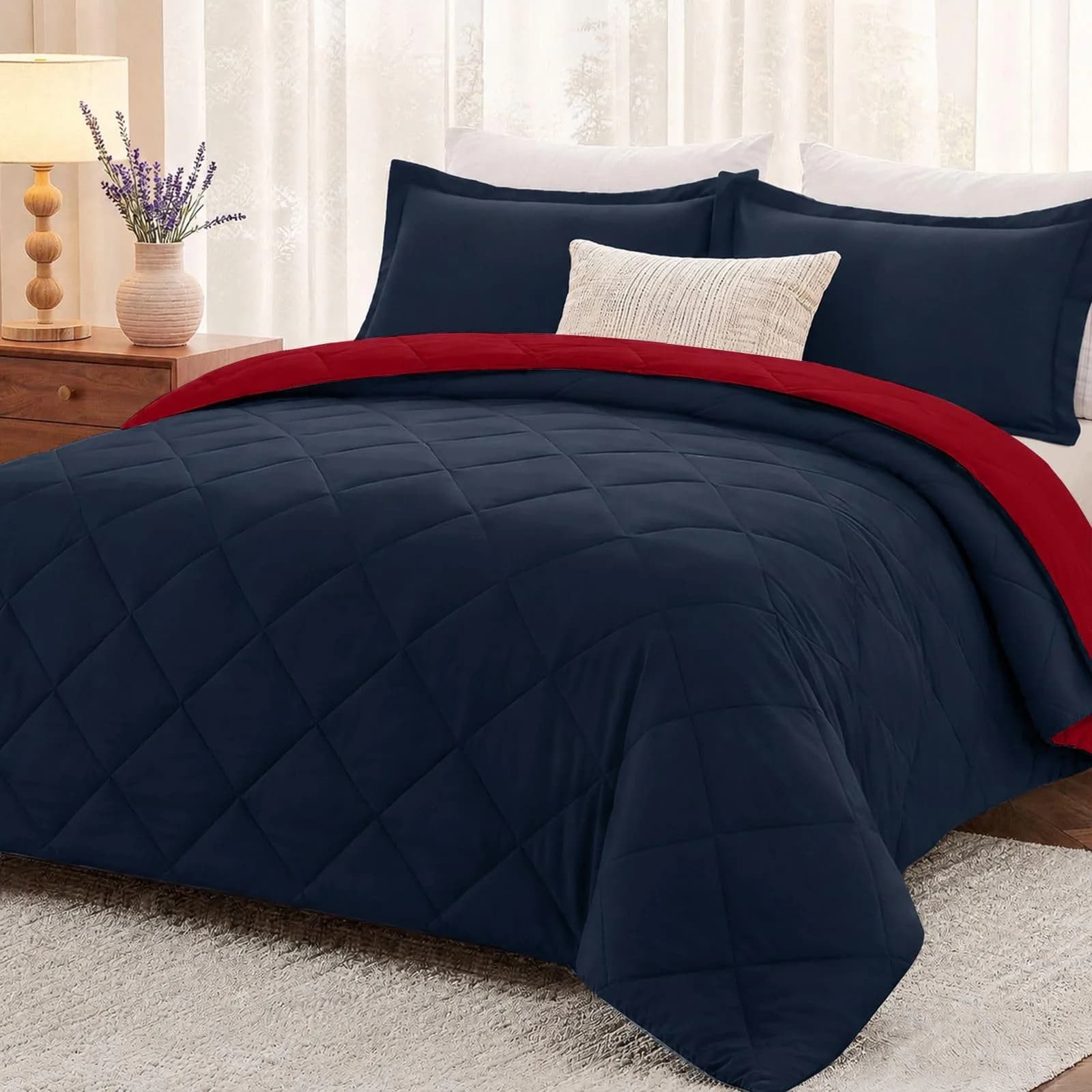 downluxe Twin Comforter Set Soft Reversible 2 Pieces | All-Season Cozy Bedding
