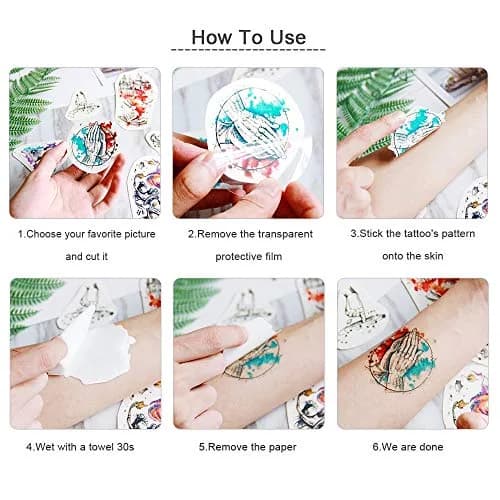 Adonisaon Temporary Tattoos Day of the Dead 12 Sheets | Halloween Face & Body Decals Waterproof thumbnail 7