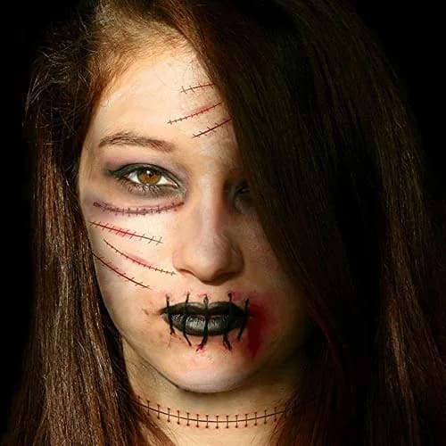 Adonisaon Temporary Tattoos Day of the Dead 12 Sheets | Halloween Face & Body Decals Waterproof thumbnail 2