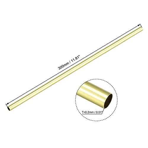 uxcell Brass Tube 4mm-6.5mm OD x 300mm Length Seamless Round Pipe Tubing (Pack of 6) | Precision Industrial Metal Tubing thumbnail 2