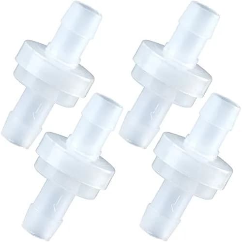PAGOW 8mm PVDF One-Way Check Valve 4-Pack | Medical Grade Material for Fuel Gas Liquid Air thumbnail 1