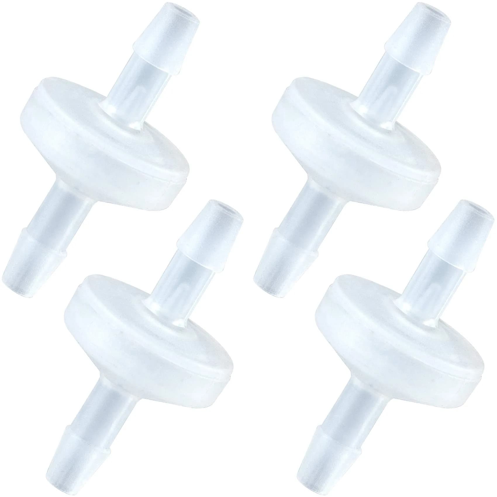 PAGOW 1/8Inch Check Valve 4 Pack | PVDF Wear-Resistant Micro Diaphragm