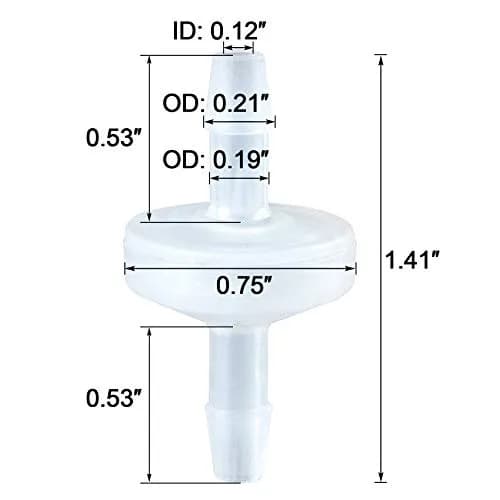 PAGOW 1/8Inch Check Valve 4 Pack | PVDF Wear-Resistant Micro Diaphragm thumbnail 2