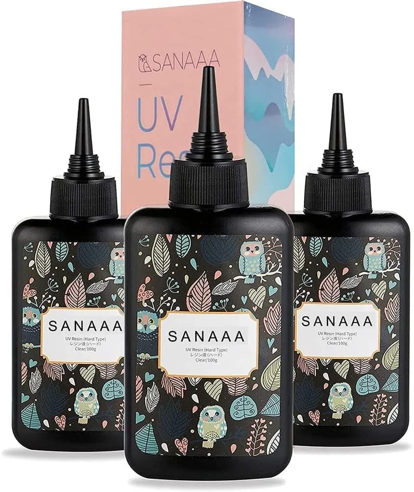 SANAAA Clear Hard Type UV Resin 300g (10.58 oz) | Non-Yellowing, Fast-Curing for DIY Jewelry & Crafts — 300g