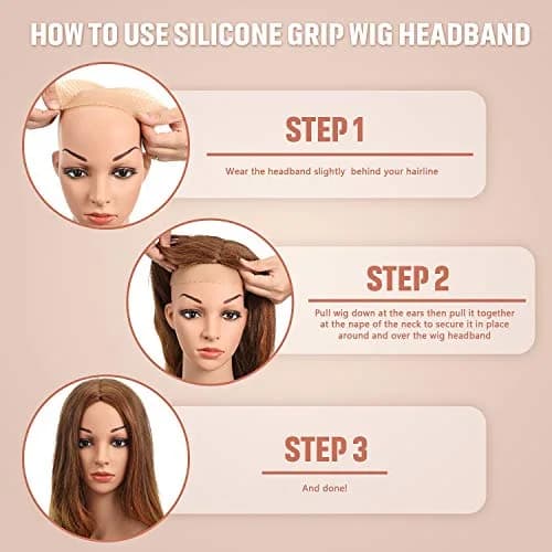 WILLBOND Silicone Wig Grip Band No Slip Elastic, M; Light Brown | Secure & Comfortable Wig Hold thumbnail 5