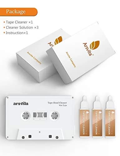 Arsvita Audio Cassette Head Cleaner Kit with 3 Solutions | Reusable Tape Cleaner for Home, Car, Portable Players thumbnail 5