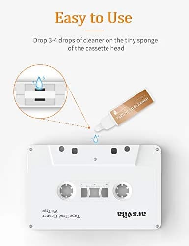 Arsvita Audio Cassette Head Cleaner Kit with 3 Solutions | Reusable Tape Cleaner for Home, Car, Portable Players thumbnail 2
