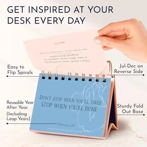 RYVE Positive Affirmations Calendar, Quotes & Reflections, Daily Desk Calendar | Motivational Desk Decor (70-120 chars) thumbnail 5