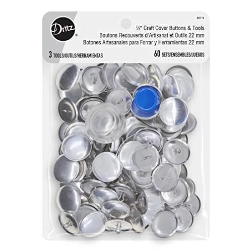 Dritz Cover Button Kit Size 36 | 7/8" Nickel Fasteners, Template & Tools thumbnail 1