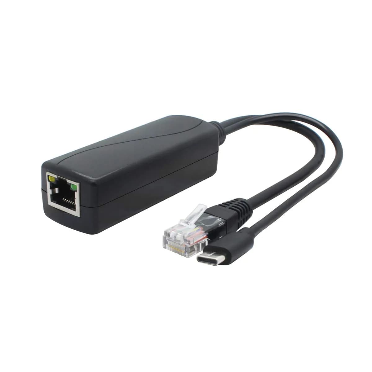 ANVISION 5V PoE Splitter, USB Type C, 48V to 5V 2.4A, IEEE 802.3af Compliant, 10/100Mbps | Supports non-PoE devices