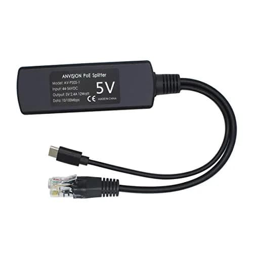 ANVISION 5V PoE Splitter, USB Type C, 48V to 5V 2.4A, IEEE 802.3af Compliant, 10/100Mbps | Supports non-PoE devices thumbnail 5