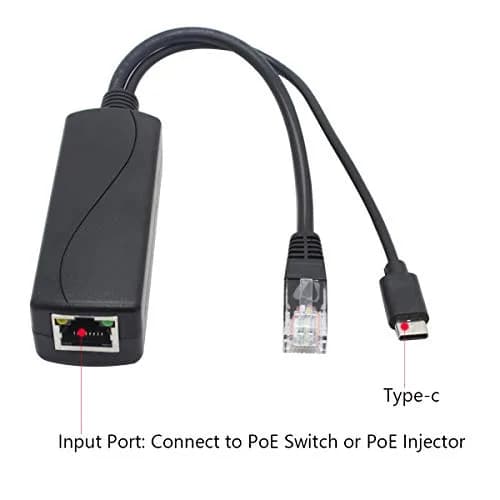 ANVISION 5V PoE Splitter, USB Type C, 48V to 5V 2.4A, IEEE 802.3af Compliant, 10/100Mbps | Supports non-PoE devices thumbnail 2