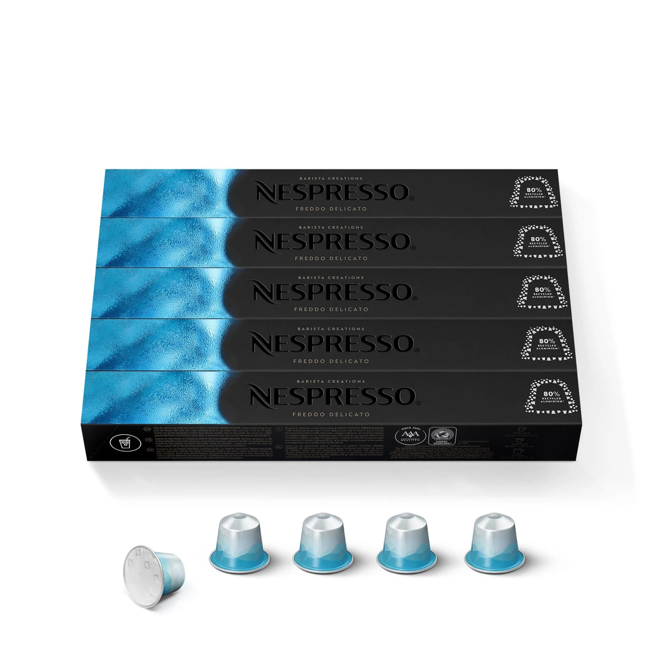 Nespresso Freddo Delicato Light Roast Coffee Pods | 50-Count Original Line Iced Coffee — Freddo Delicato