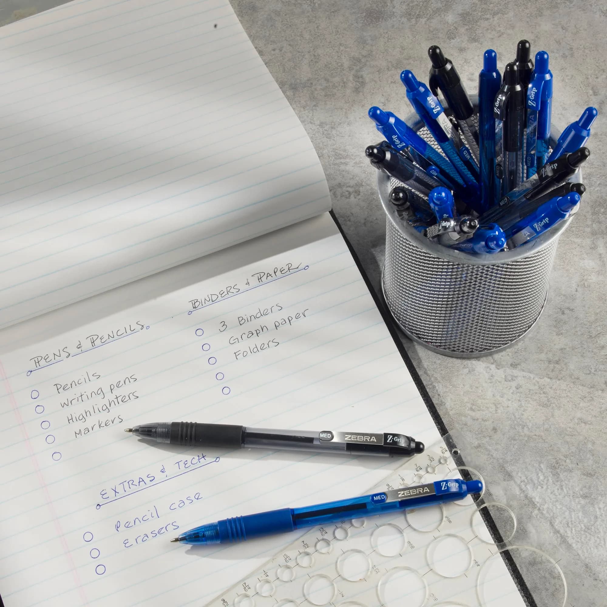 Zebra Pen Z-Grip Retractable Ballpoint Pens, Black/Blue Ink, 0.7mm, 30-Pack | Smooth Writing for Students & Professionals - view 4