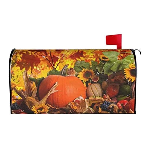 Mantaiyuan Autumn Fall Harvest Mailbox Cover Trees Leaves 21x18 in | Weatherproof Garden Decor thumbnail 1