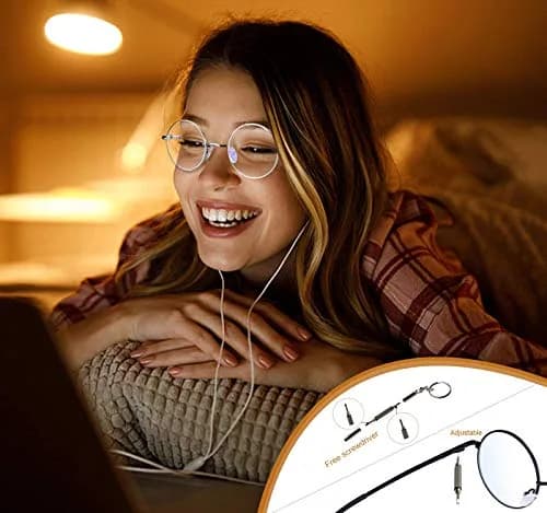 Brigtlaiff Blue Light Blocking Glasses for Men Women | 95% Blue Light Filter, Unisex Style, Silver Frame thumbnail 4