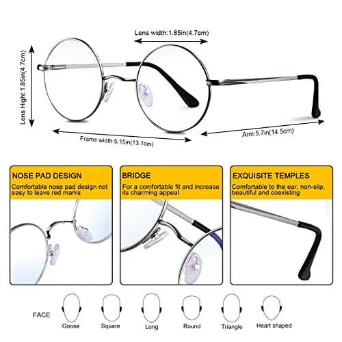 Brigtlaiff Blue Light Blocking Glasses for Men Women | 95% Blue Light Filter, Unisex Style, Silver Frame thumbnail 5