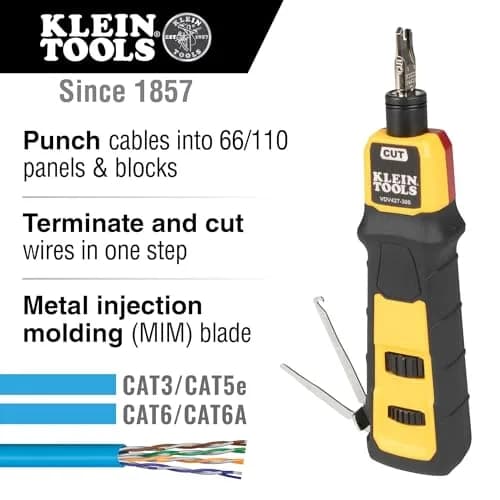Klein Tools VDV427-300 Impact Punchdown Tool with 66/110 Blade | Precise CAT Cable Connections thumbnail 2