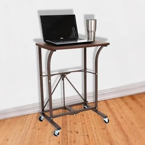 Origami RDP Small Foldable Laptop Trolley, Portable Desk with Wheels, Vintage Bronze | Compact, Mobile & Durable thumbnail 7