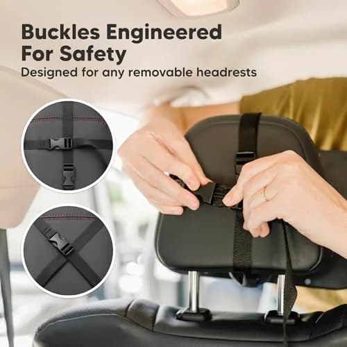 KeaBabies Baby Car Seat Mirror, Wide View, Shatterproof (Sleek Black) | 360° Adjustable, Crystal Clear, Easy Install thumbnail 6