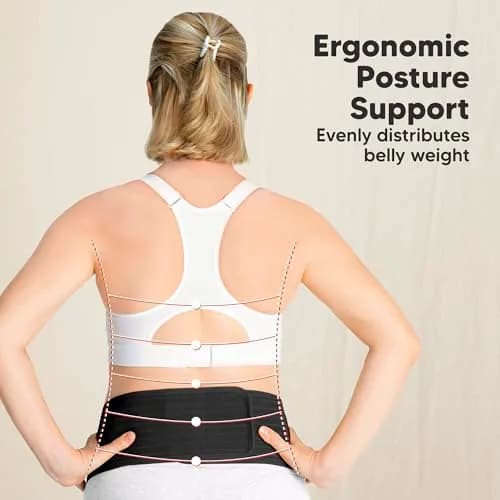 KeaBabies Pregnancy Belly Band M/L Black | 360° Ergonomic Support for Lower Back Pain & Pelvic Stability thumbnail 4