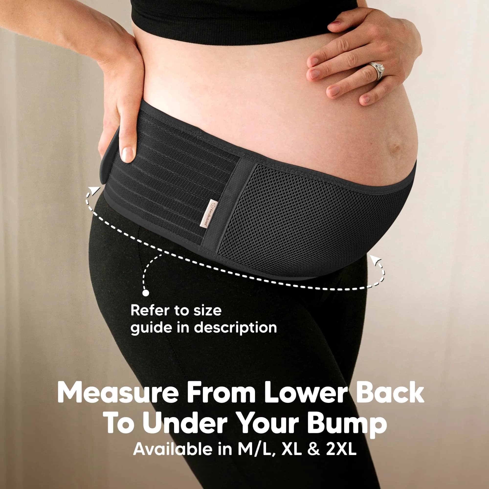 KeaBabies Pregnancy Belly Band M/L Black | 360° Ergonomic Support for Lower Back Pain & Pelvic Stability - view 5