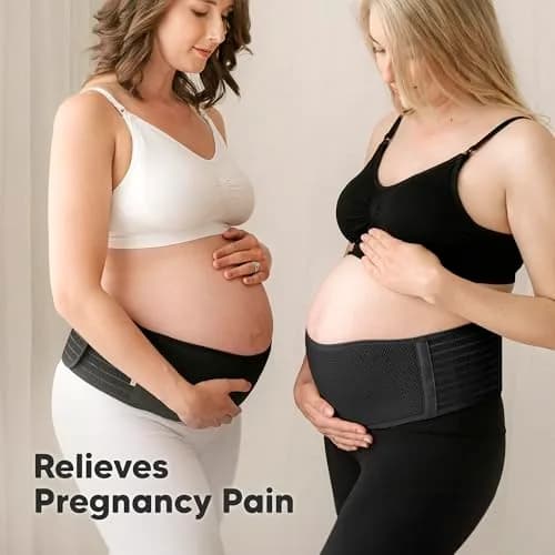 KeaBabies Pregnancy Belly Band M/L Black | 360° Ergonomic Support for Lower Back Pain & Pelvic Stability thumbnail 8