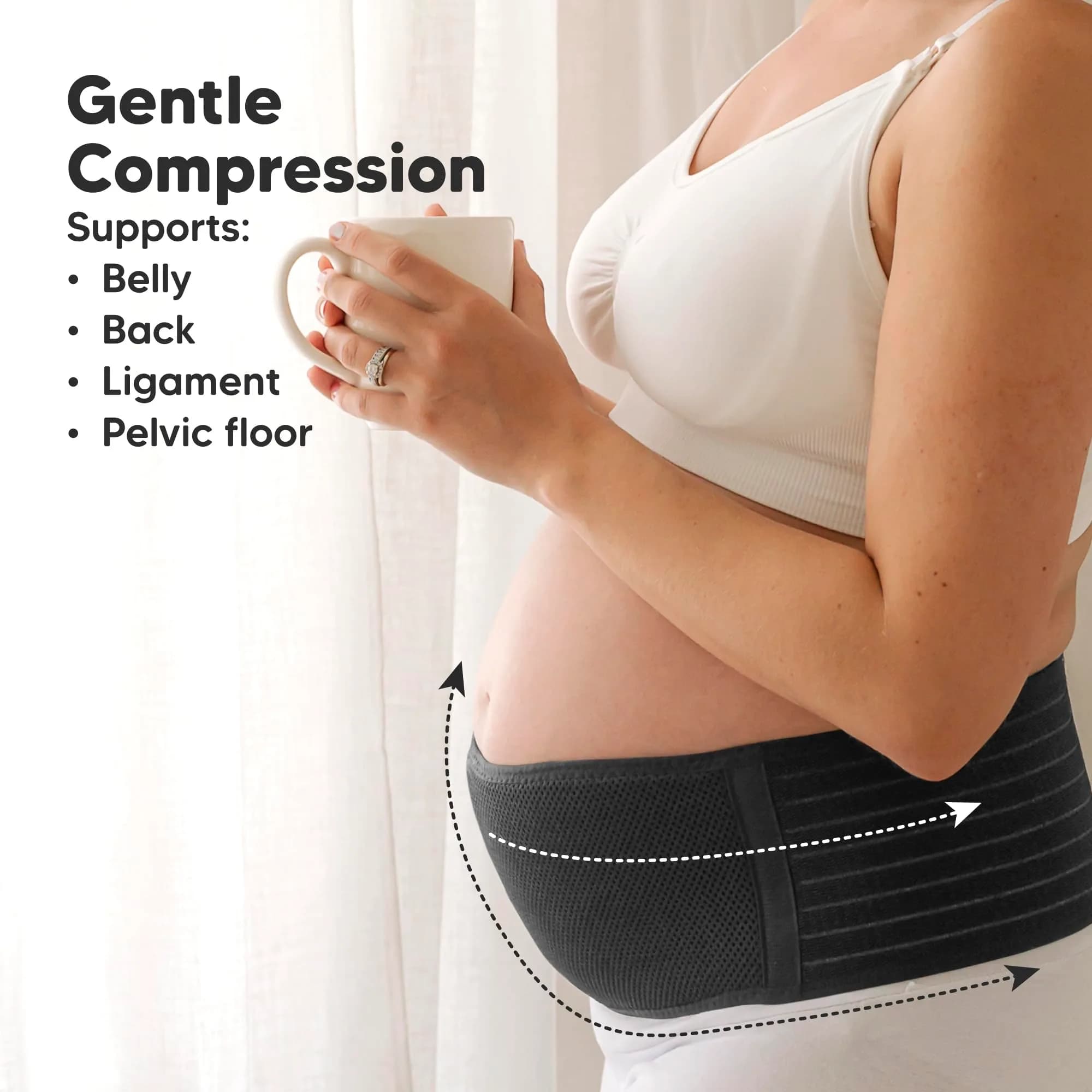 KeaBabies Pregnancy Belly Band M/L Black | 360° Ergonomic Support for Lower Back Pain & Pelvic Stability - view 3