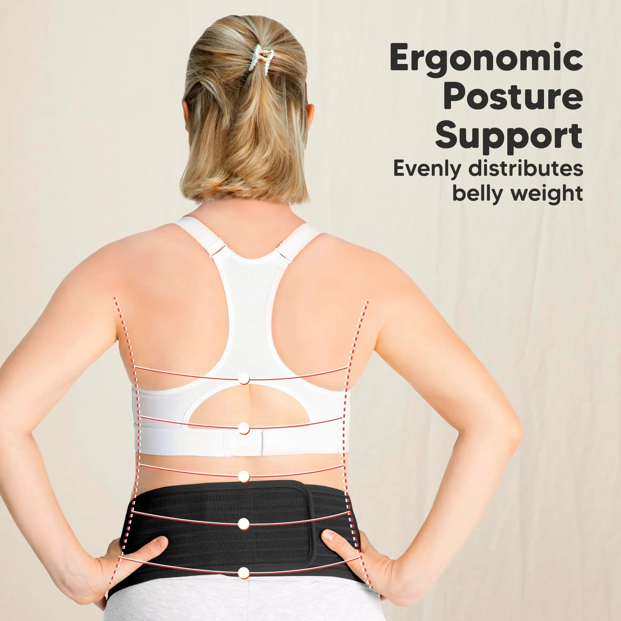 KeaBabies Pregnancy Belly Band M/L Black | 360° Ergonomic Support for Lower Back Pain & Pelvic Stability - view 4