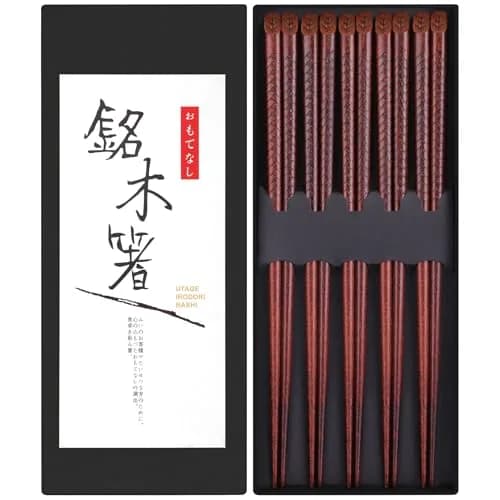 Antner Hardwood Chopsticks Japanese Style 22.8 cm (9 inches) | Natural Wood with Gift Box thumbnail 1