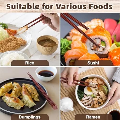 Antner Hardwood Chopsticks Japanese Style 22.8 cm (9 inches) | Natural Wood with Gift Box thumbnail 8