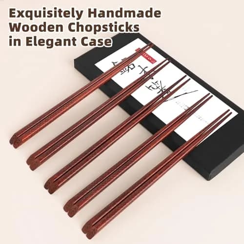 Antner Hardwood Chopsticks Japanese Style 22.8 cm (9 inches) | Natural Wood with Gift Box thumbnail 3