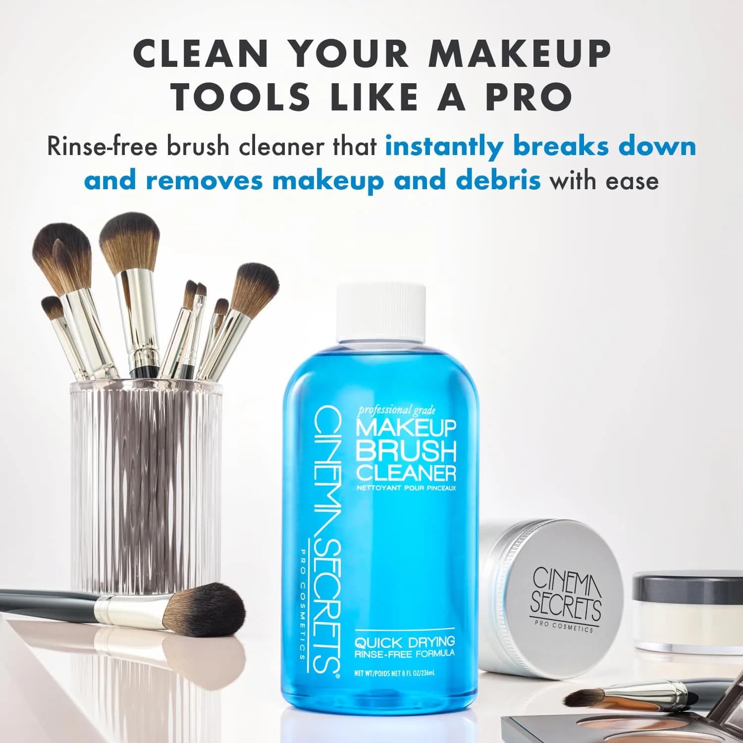Cinema Secrets Original Makeup Brush Cleaner Spray 177ml (6 fl oz) | Professional Rinse-Free Formula - view 2
