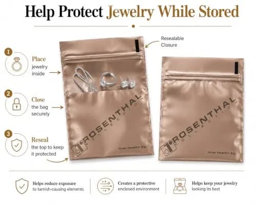 Rosenthal Collection Anti Tarnish Prevention Bags 5.08cm x 5.08cm (2" x 2") | Protects Silver for 3 Years thumbnail 4