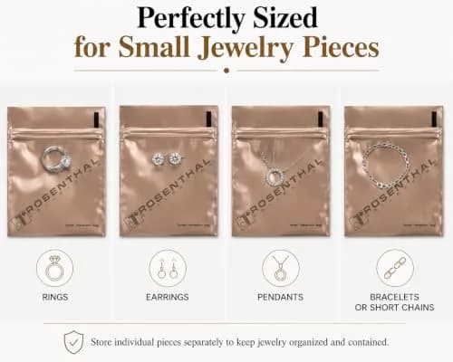 Rosenthal Collection Anti Tarnish Prevention Bags 5.08cm x 5.08cm (2" x 2") | Protects Silver for 3 Years thumbnail 5