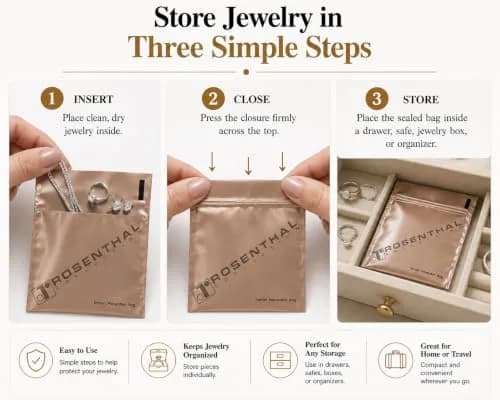 Rosenthal Collection Anti Tarnish Prevention Bags 5.08cm x 5.08cm (2" x 2") | Protects Silver for 3 Years thumbnail 6