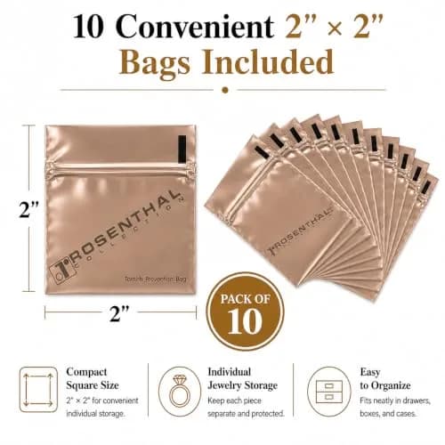 Rosenthal Collection Anti Tarnish Prevention Bags 5.08cm x 5.08cm (2" x 2") | Protects Silver for 3 Years thumbnail 2