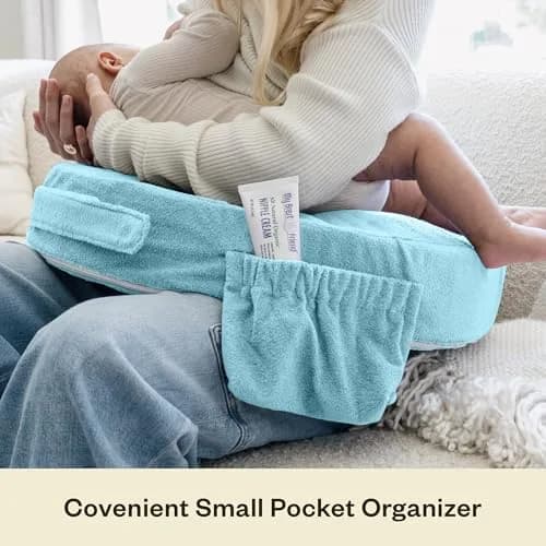 My Brest Friend Nursing Pillow - Deluxe - Aqua | Supportive, Durable & Eco-Friendly for Breastfeeding thumbnail 2