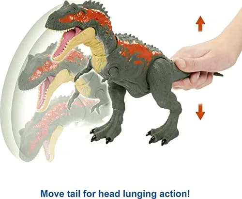 Mattel Jurassic World Massive Biters Sarcosuchus Dinosaur Action Figure | Tail-Activated Strike & Chomp Action thumbnail 2