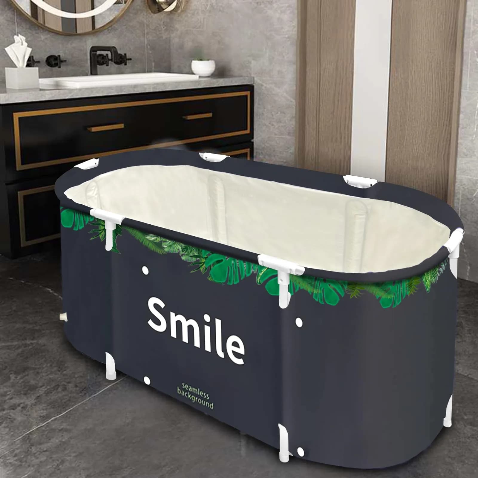 BDL Portable Foldable Soaking Bathtub for Small Spaces | Thermal & Environmentally Friendly, Easy to Store & Use - main product image