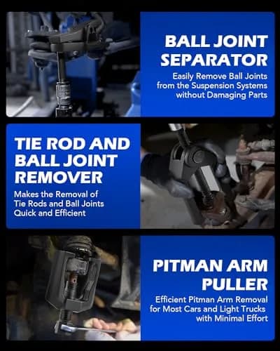 Orion Motor Tech Ball Joint Separator, Tie Rod End Tool Set, Pitman Arm Puller | Heavy-Duty Alloy, 5 Tools, Portable ABS Case thumbnail 3