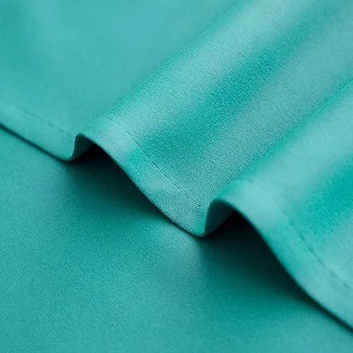 Mrs.Naturall Turquoise Thermal Insulated Blackout Curtains | Short Cafe Tiers for Kitchen & Bedroom thumbnail 8