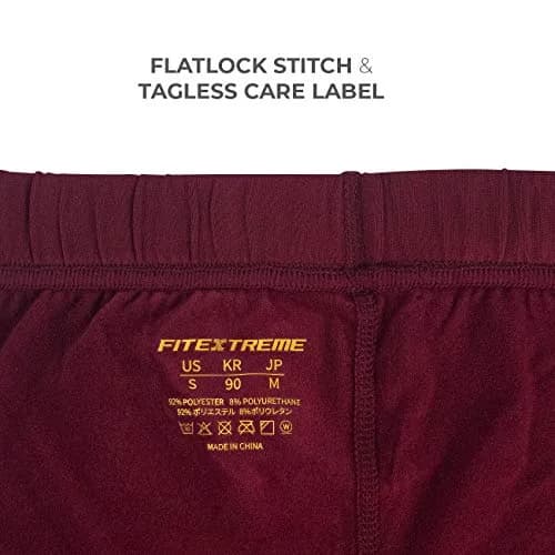 FITEXTREME Womens MAXHEAT Fleece Long Johns Thermal Underwear Basic Burgundy S | Soft Cotton Fabric for Cold Weather (70-120 chars) thumbnail 5