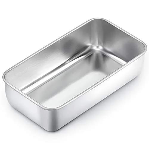 TeamFar Stainless Steel Loaf Pan 23cm x 13cm (9.25" x 5") | Healthy Non-Toxic Baking for Bread & Cakes thumbnail 1