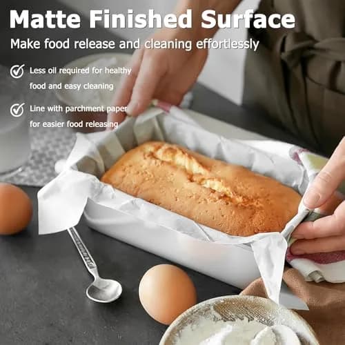 TeamFar Stainless Steel Loaf Pan 23cm x 13cm (9.25" x 5") | Healthy Non-Toxic Baking for Bread & Cakes thumbnail 5